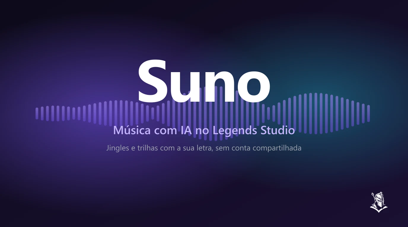Rateio Suno e criação de música com IA no Legends Studio