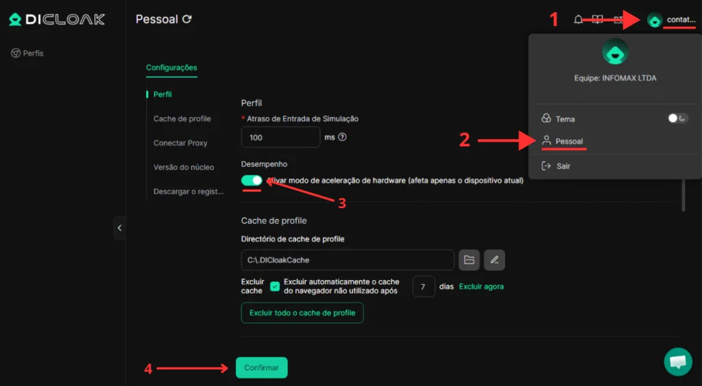Tela preta — habilitar aceleração de hardware